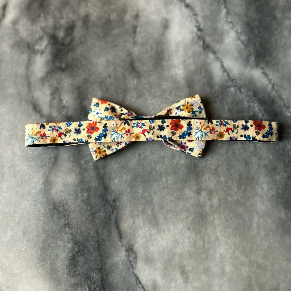John Henric 100% Linen Floral Kids Bow Tie